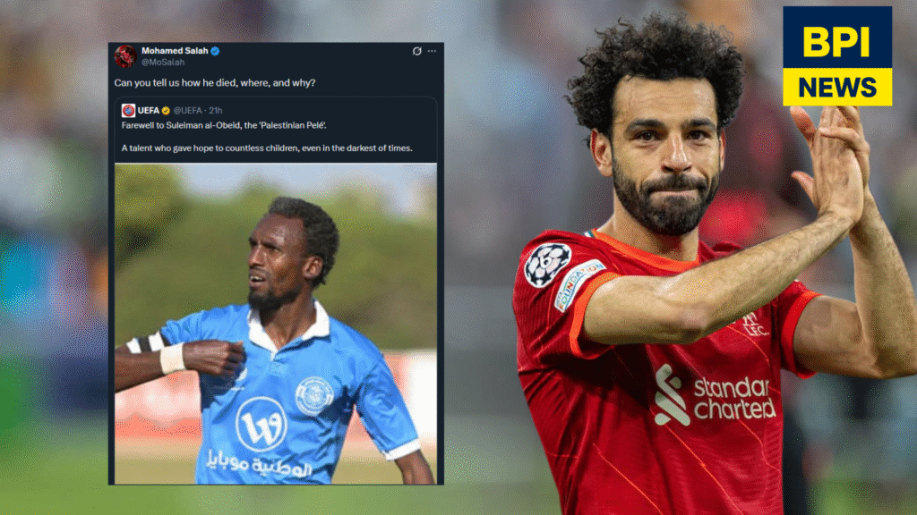 Mohamed Salah Criticises UEFA Over Tribute to Palestinian Footballer Suleiman al-Obeid
